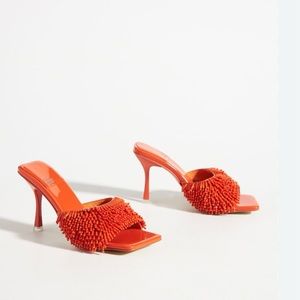 Jeffery Campbell beaded sandal mule heels